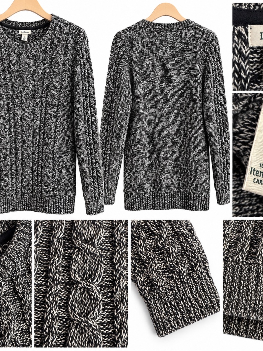 L.L.Bean women’s cable-knit sweater, size Medium